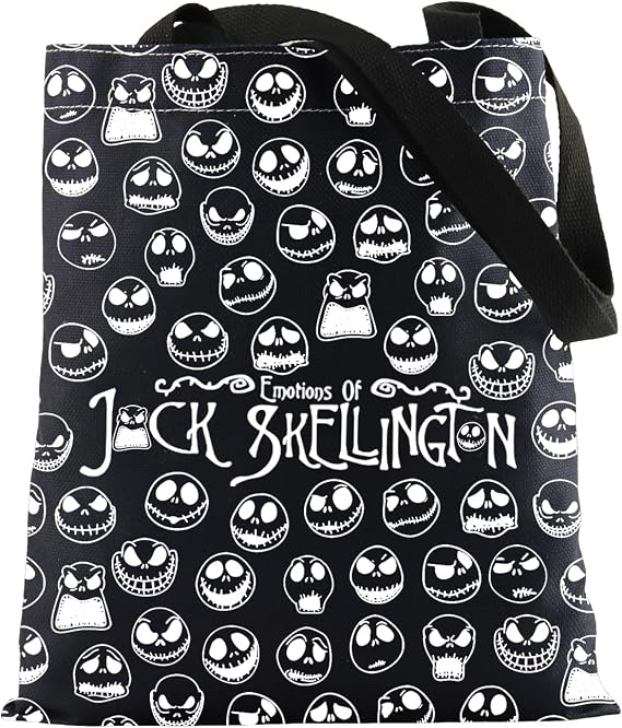 FOTAP Halloween Jack Inspire Tote Bag Jack Fans Gift Jack Emotions Merch Jack Face Handbag Spooky Gift