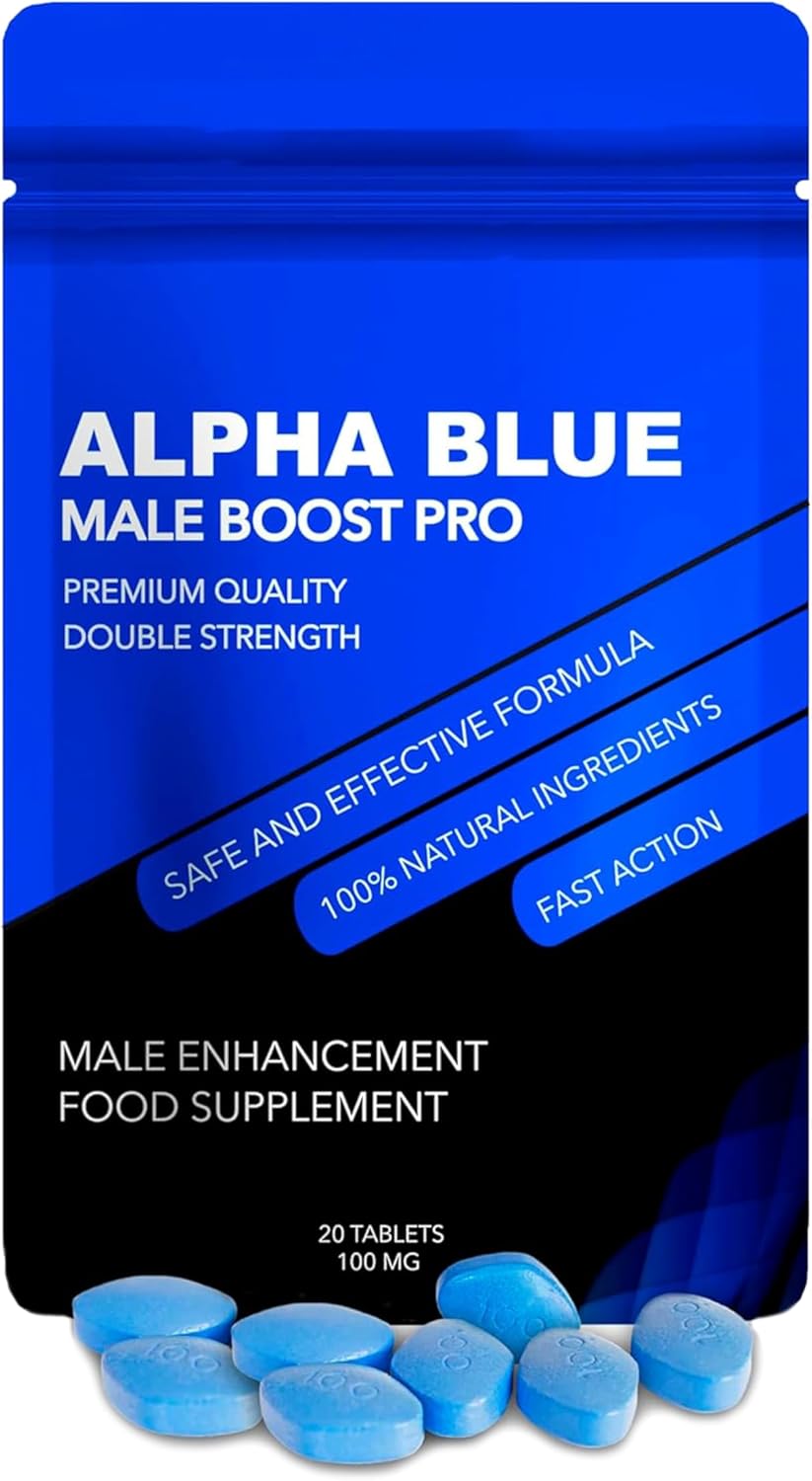ALPHA BLUE Ginseng and Maca Tablets 100 mg - 30 Count - Herbal Food Supplement - Made in UK
