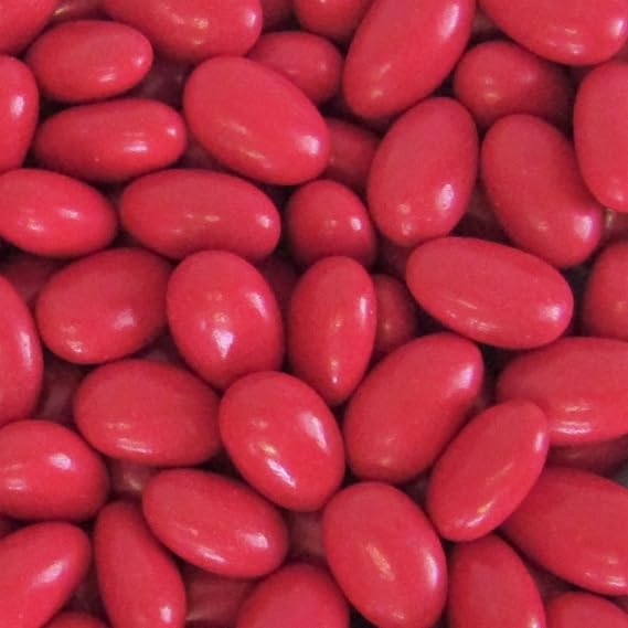 Red Jordan Almonds by Its Delish, 3 LBS Bulk | Sugared Almond Nut with Sweet Hard Candy Coating - Bulk Wedding Favors, Bridal and Baby Showers, Party Buffets - USA Made, Vegan & Kosher