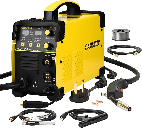 MIG ARC TIG 3 In 1 Gas/Gasless MIG Welder Machine, 110/220V MTA1650 Dual Voltage MMA/MIG/Lift Tig Welder, 160Amps MIG Welding Machine