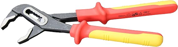 Insulated Water Pump Pliers 10-Inch, Alligator Pliers 250MM, 1000V VDE Tested, Chrome Vanadium Steel, VDE-GS Certified