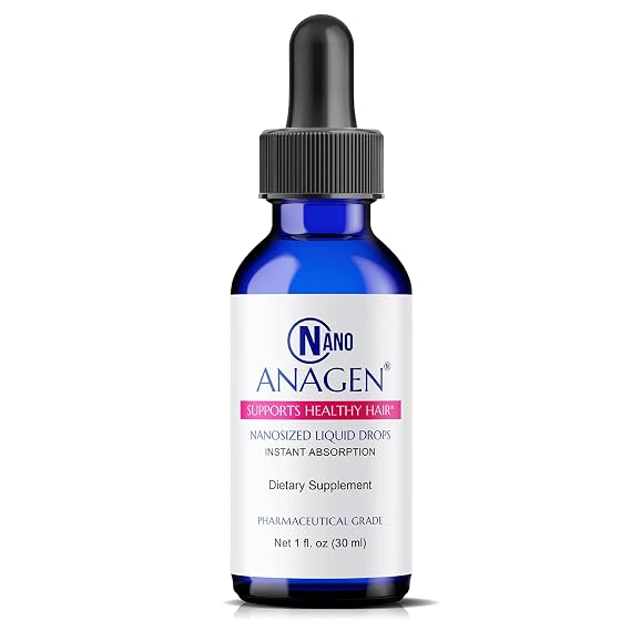 NANO ANAGEN, stimulates hair follicle repair and growth, prevents thinning. Oral application, INSTANTLY ABSORBED, directly targeting the hair follicle cells.
