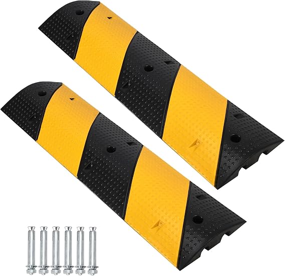 3.3 Ft Speed Bump 2 Pack Modular Rubber Speed Bump for Road Driveway