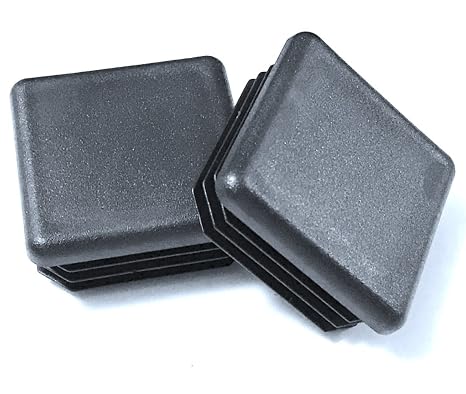 Full Throttle 2" Square Tube End Cap Plug - Black Plastic - Modern Style - Quantity 8
