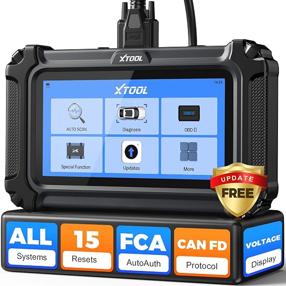 XTOOL D6 OBD2 Scanner, 2026 Full System Diagnostic Scanner for Car with 15 Resets, Oil Reset, ABS Bleed, Throttle Relearn, Crank Sensor Relearn, EPB, Free Update Scan Tool, Upgraded of D5S, FCA&CAN FD