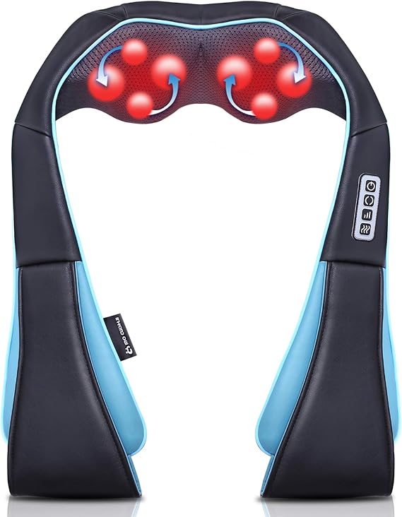 Mo Cuishle Shiatsu Back Neck & Shoulder Massager with Heat, Gifts (Black)