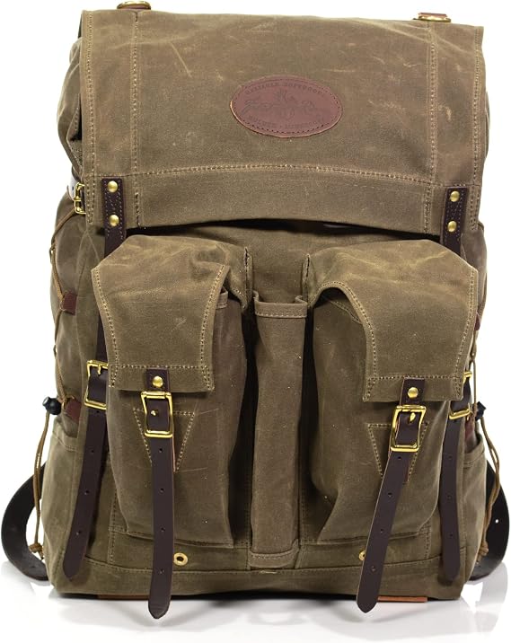 Frost River Isle Royale Junior Bushcraft Backpack - Durable Waxed Canvas Outdoor Hiking Pack, 26 Liter, Field Tan