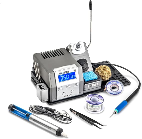 X-Tronic SX-90 Platinum Series 85W Precision Micro Soldering Iron Station 3 Cartridges C210 Compatible 3 Temp Presets Calibration, Sleep, C/F Conversion, 72C Temp "Kicker Bar"!