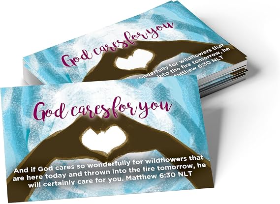 Logos Trading Post God Cares for You Pass It On Scripture Cards, Pack of 25