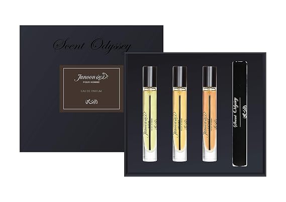 RASASI - Junoon for Men - 3 Pc Gift Set 0.25oz Satin, Velvet & Leather EDP Spray