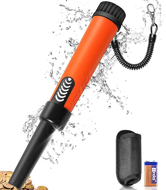 Metal Detector Pinpointer for Adults Professional, Fully Waterproof Underwater Metal Detector Wand Handheld Pin Pointer with LCD Display & LED Light, 360 High Accuracy Detection, MD-880