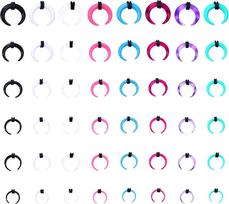 YADOCA 48Pcs Acrylic Septum Stretching Kit For Women Men Septum Pincher