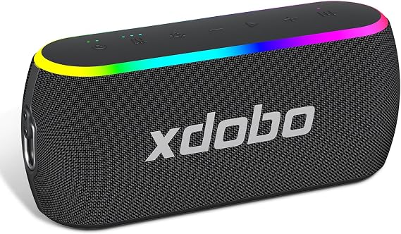 xdobo X8 III Portable Bluetooth Speaker Small Bluetooth Speaker Waterproof: IPX7 Computer Speakers Wireless with RGB Lights for Home/Outdoor/Party/Beach/Birthday Gift