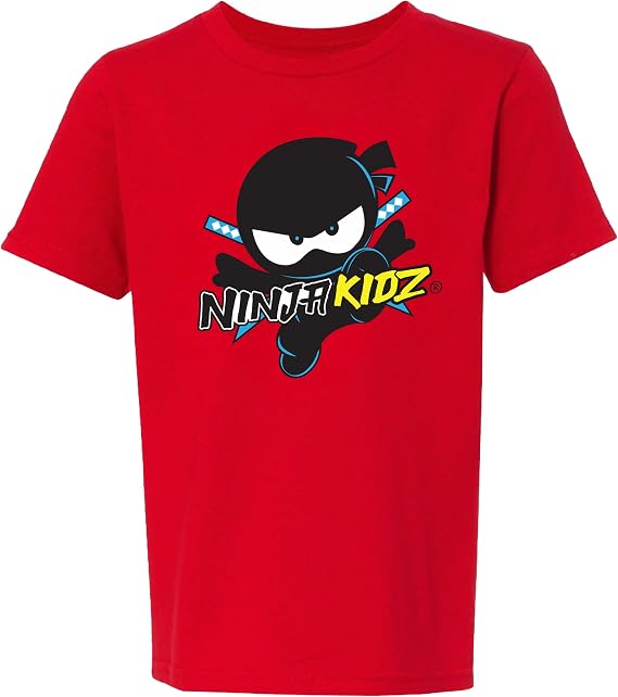 Ninja Kidz Original Logo Boys Graphic Tee Merch, Kids Youth Ninja Shirt, XL