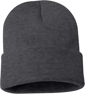 Sportsman - 12 Inch Solid Knit Beanie - SP12 - Charcoal