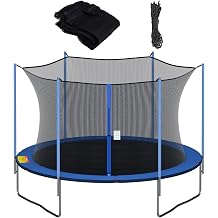 Cliselda Trampoline Replacement Safety Enclosure Net for 12ft 13ft 14ft 15ft Round Frame Trampolines W/4 6 8 Pole,Breathable and Weather-Resistant, with Adjustable Straps(Net Only,Poles not Included)