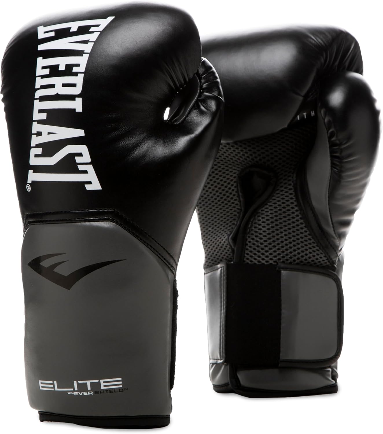 Everlast Elite 2 10oz Boxing Gloves GoldBlack Sandbag Mitts & Sparring Velcro Ergonomic Grip Bar