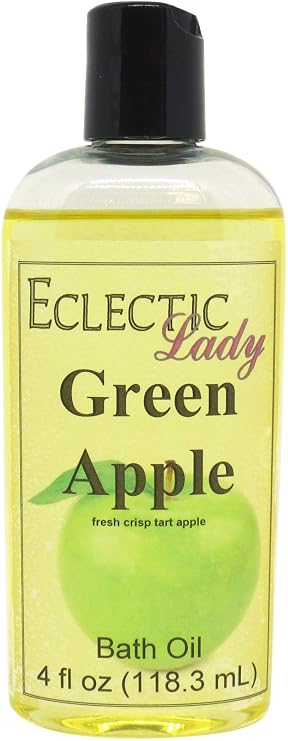 Green Apple Bath Oil, Scented Body Oil, Relaxing, 4 oz