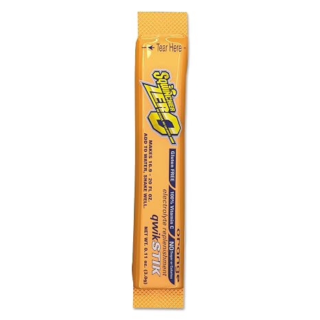Sqwincher 060100-OR Sugar-Free Qwik Stik, 0.11 oz. Tube, Orange (Pack of 500)