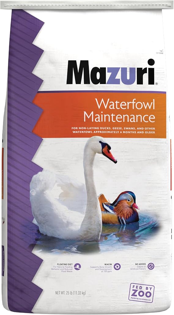 Mazuri Waterfowl Maintenance Food for Ducks & Geese | 25 Pound (25 LB) Bag