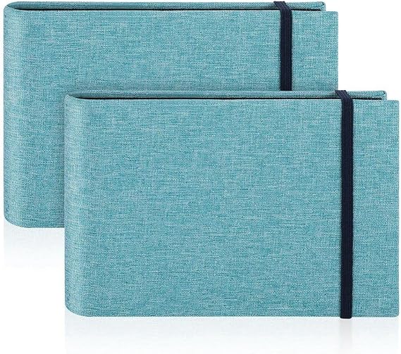 2 Pack Small Photo Albums, 6x4 Slip in Photo Albums 200 Photos Mini Flip Photo Book Album Portable Cover Memory Blue