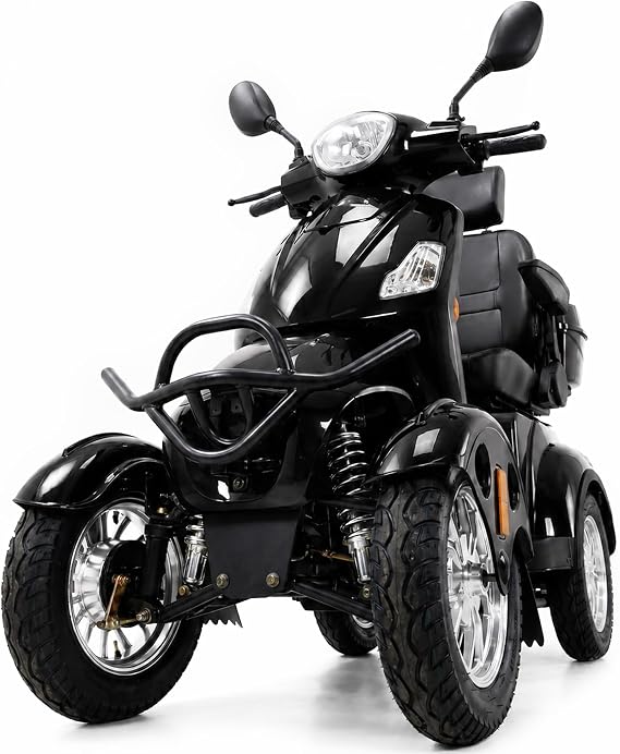 Heavy Duty Mobility Scooters for Seniors and Adults, All-Terrain 4-Wheel Powered Mobility Cart Handicap Electric Scooters, 500lbs Capacity, 800W Motor (Black)