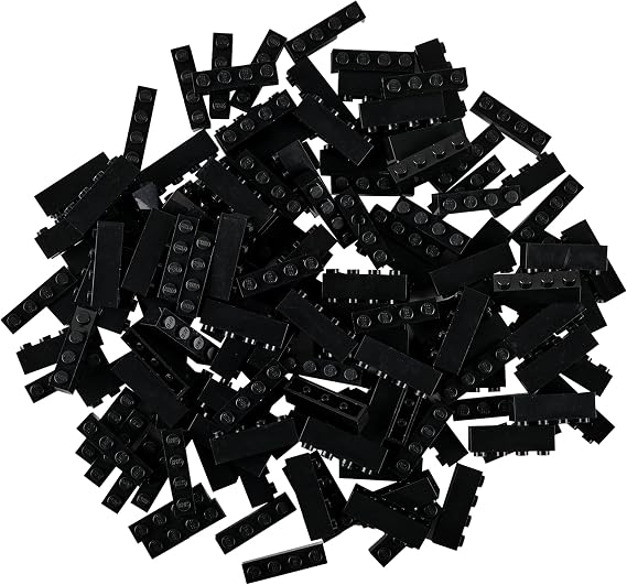Strictly Briks Classic Bricks Starter Kit, Black, 144 Pieces, 1x4 Inches, Building Creative Play Set for Ages 3 and Up, 100% Compatible with All Major Brick Brands