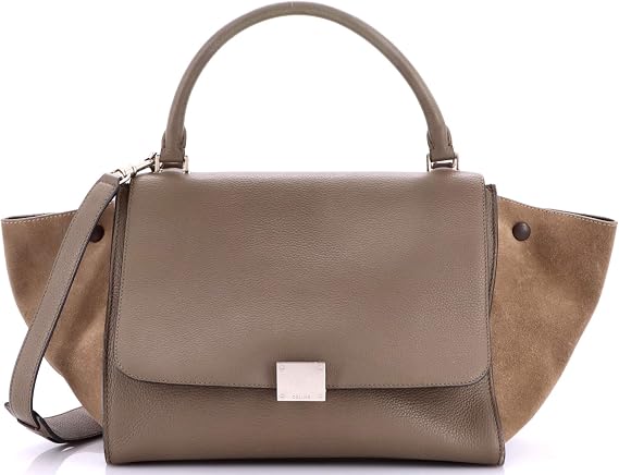 Pre-Loved Trapeze Bag Leather Medium, Gray