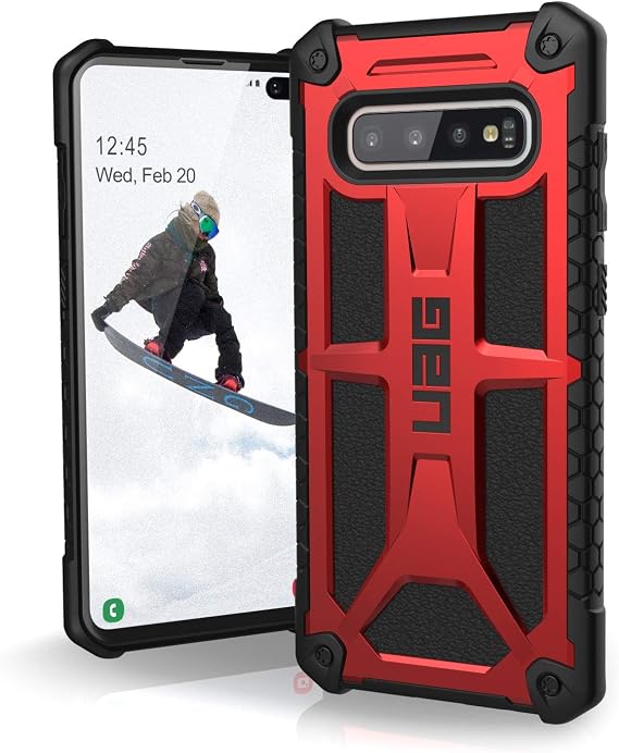 URBAN ARMOR GEAR UAG-GLXS10PLS-P-CR Shockproof Case Compatible with Samsung Galaxy S10+ MONARCH Crimson