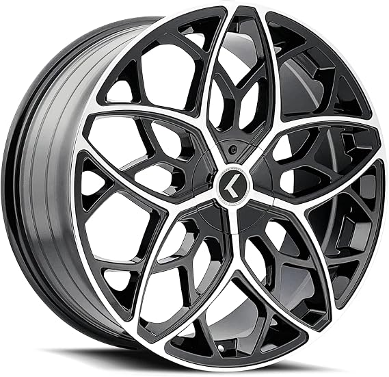 Kraze KR184 Ricochet 22x8.5 5x112/5x4.5" +38mm Black/Machined Wheel Rim 22" Inch