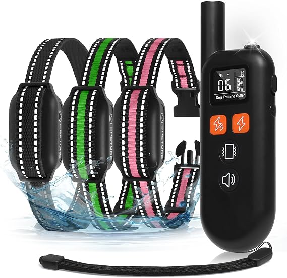 Dog Shock Collar 3 Pack - 3300FT Dog Bark Training Collar with Remote Innovative IP67 Waterproof with 4 Training Modes, Rechargeable E-Collar for All Breeds 5-150lbs Small Medium Large Dogs