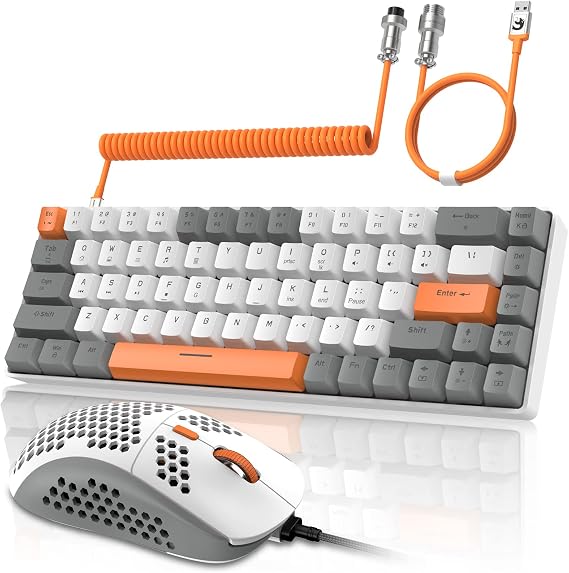ZIYOU LANG T8PR0 Wired 65% Mechanical Gaming Keyboard and Mouse Combo-Gray