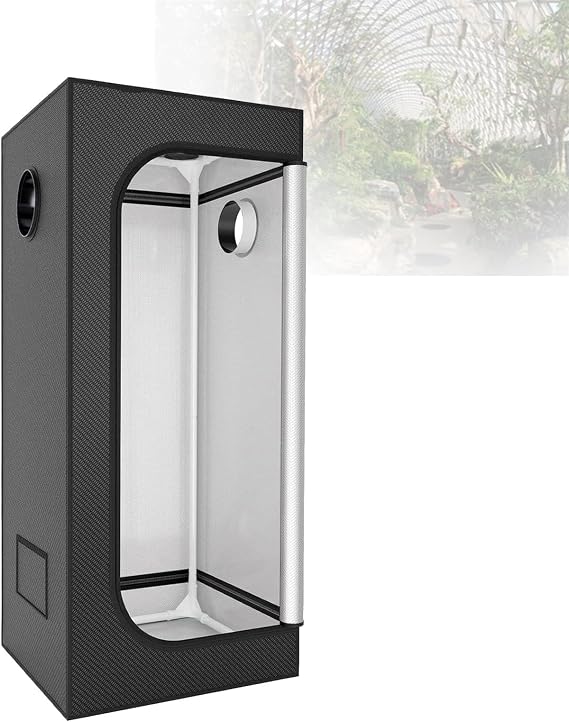 Complete Grow Tent Kit, LED Grow Lights, with Observation Windows, 600D Oxford Cloth, Ideal for Indoor Plants, Hydroponics, and Gardening,50 * 50 * 100cm-GrowTent