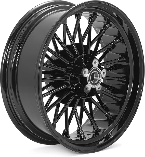 TOFR 16inch Rear Fat King Spoke Wheel Rim Black For Harley Softail 06-10