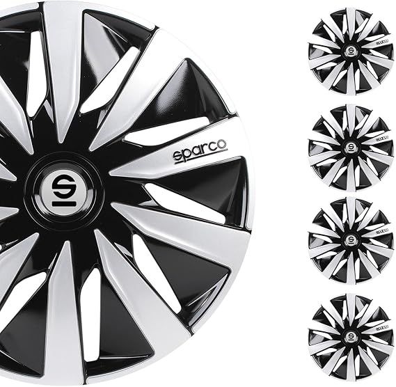 Sparco SPC1491BKSV Wheel covers Lazio 14-inch black/silver