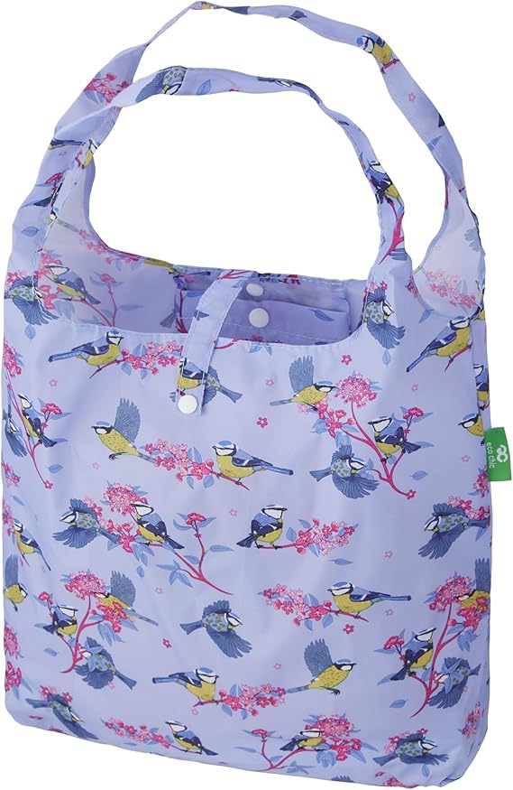 ECO CHIC Foldable Reusable Grocery Bags - Lightweight, Recycled & Reusable Shopping Bag - Waterproof Packable Tote