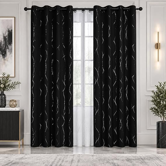 Deconovo Living Room Curtains 36 Inches Long, Blackout Curtains for Bedroom