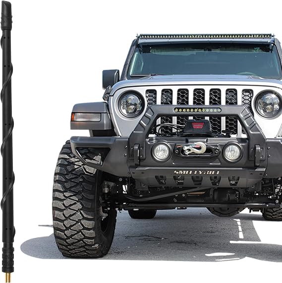 KSaAuto 13 Inch Antenna Compatible with 2007-2026 Jeep Wrangler Gladiator, Accessories Jeep Sahara Rubicon Sport Willys 4xe Mojave JL JK JLU JKU JT Car Radio Antenna Replacement
