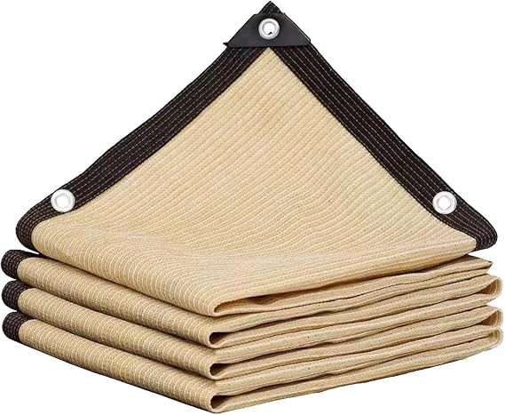 85%-95% Shading Rate Shade Sails UV Protection Shade Net with Eyelets for Garden/Plant/Greenhouse/Barn/Outdoor/Yard/Roof (Non-Straight White 12-Pin / 5 m x 5 m / 16.4 ft x 16.4 ft)