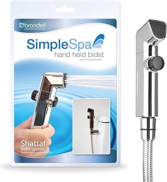 Brondell SimpleSpa Hand Held Bidet Shattaf Sprayer, Silver