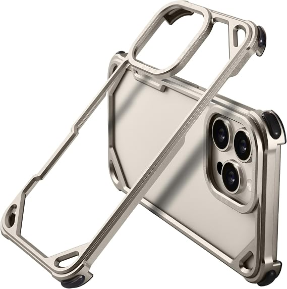 OATSBASF Metal Bumper Case for iPhone 16 Pro Max Aluminum Frame Slim Fit