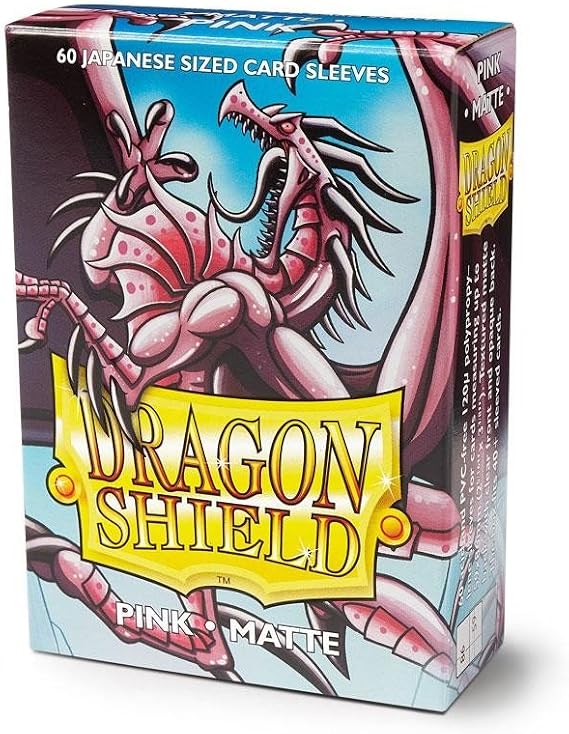 Arcane Tinman Dragon Shield Japanese Size Sleeves Matte Pink 60CT - Card Sleeves Smooth & Tough - Compatible with Pokemon, Yugioh, More TCG, OCG,ART11112