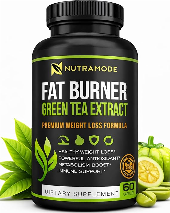 Green Tea Fat Burner Weight Loss Diet Pills for Men & Women - GLP-1 Activate Metabolism Booster & Appetite Suppressant Thermogenic Fat Burner with Green Coffee Bean & Raspberry Ketones - 60 capsules