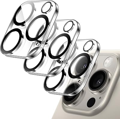 JETech Camera Lens Protector for iPhone 15 Pro 6.1-Inch and iPhone 15 Pro Max 6.7-Inch, 9H Tempered Glass, Anti-Scratch, Case Friendly, Does Not Affect Night Shots, HD Clear, 3-Pack