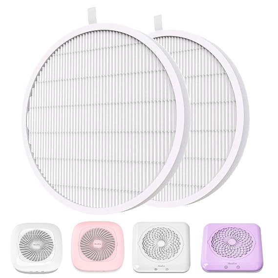 MelodySusie Nail Dust Collector Replacement Filter 2 Pack, Reusable Dust Filter for MelosySusie Nail Dust Collector Vacuum Fan Dust Collector Extractor Electric Dust Suction Machine