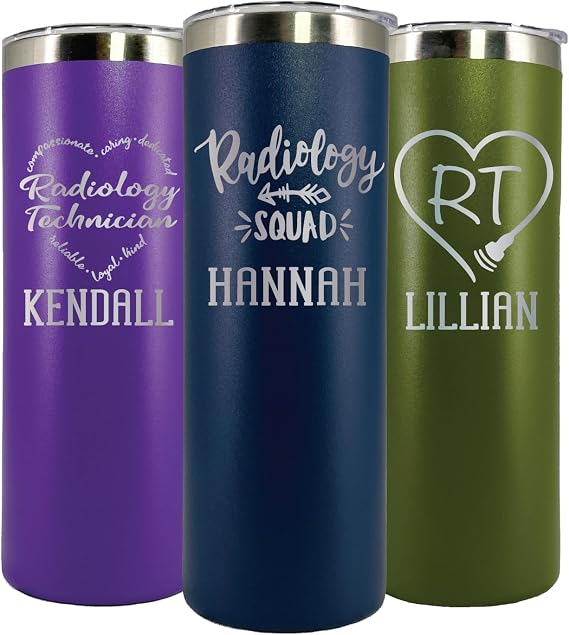 AVITO Personalized Radiology Technician Tumbler - Laser Engraved - 20 oz Stainless Steel with Straw and Lid - Vacuum Insulated - Radiologist