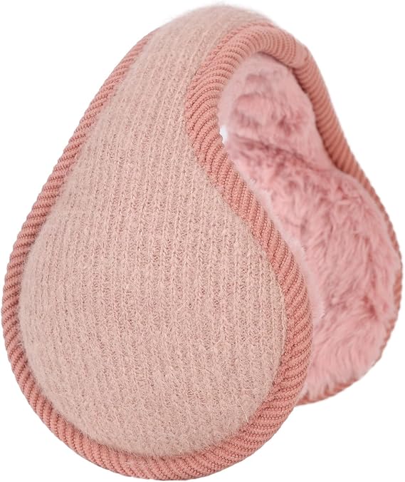 Surblue Unisex Warm Knit Earmuffs Ladies Cashmere Winter Pure Color Outdoor Fur Earwarmer, Adjustable Wrap