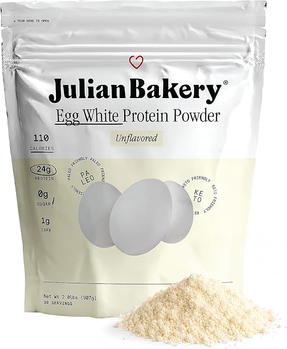 Julian Bakery Egg White Protein Powder, Unflavored, 24g Protein