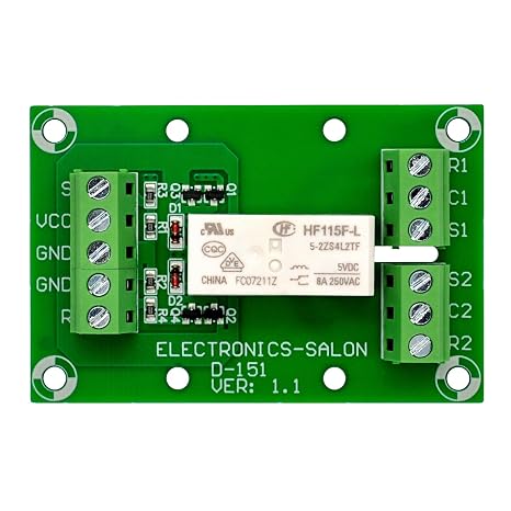 Latching DPDT 8 Amp Power Relay Module, DC5V Version, Darlington Transistor Driving