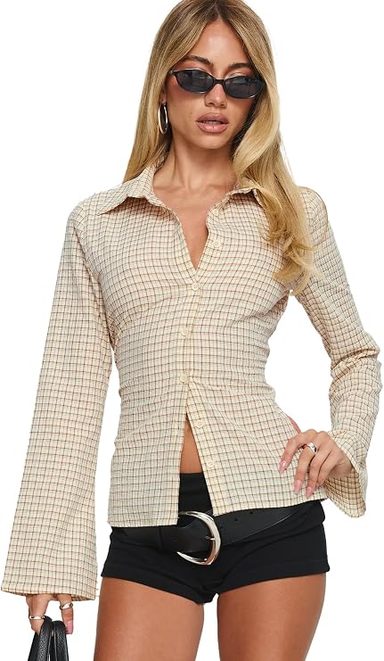 Princess Polly Women's Tie Back Button Up Top